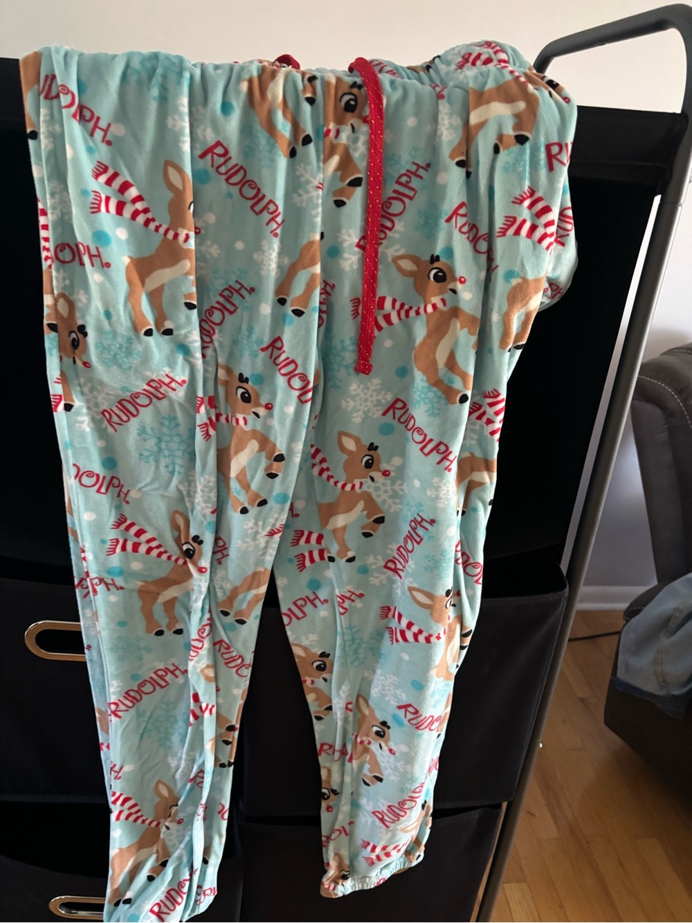 Kids Rudolph Reindeer Mint Fleece Pajama Onesie